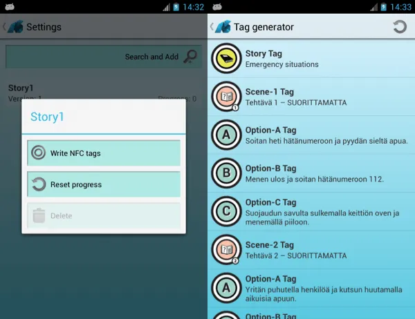 Active Spaces NFC interaction